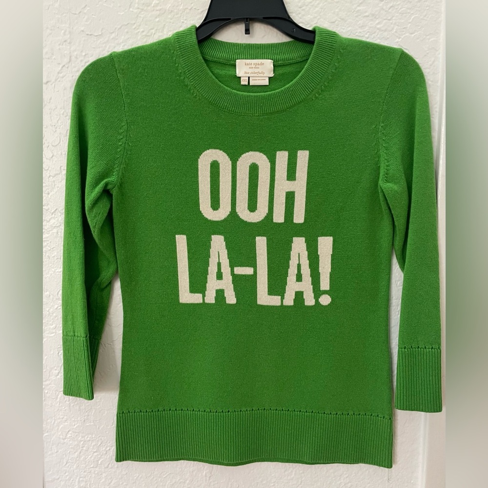Kate Spade Emerald Green OOH LA-LA Sweater